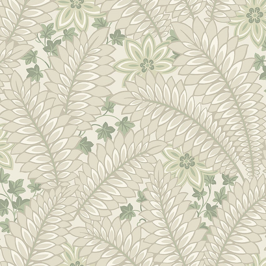 Hidden Ivy, tapet i blekt gröna toner