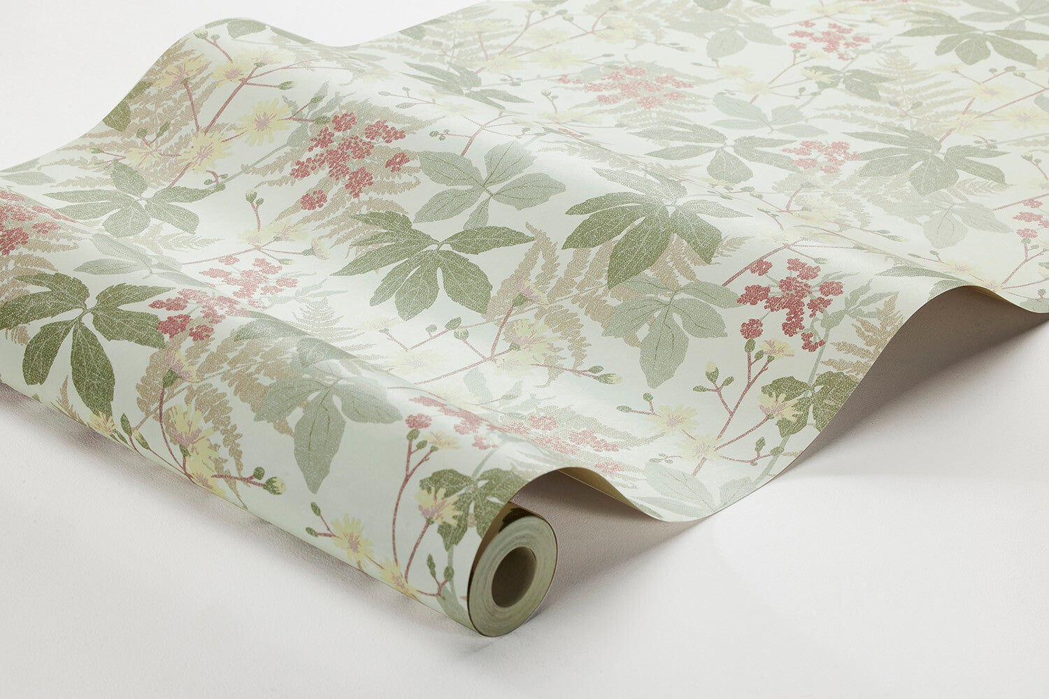 Lindskog, tapet i grön, multifärg