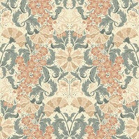 Öjvind, tapet i ljusbeige och rött