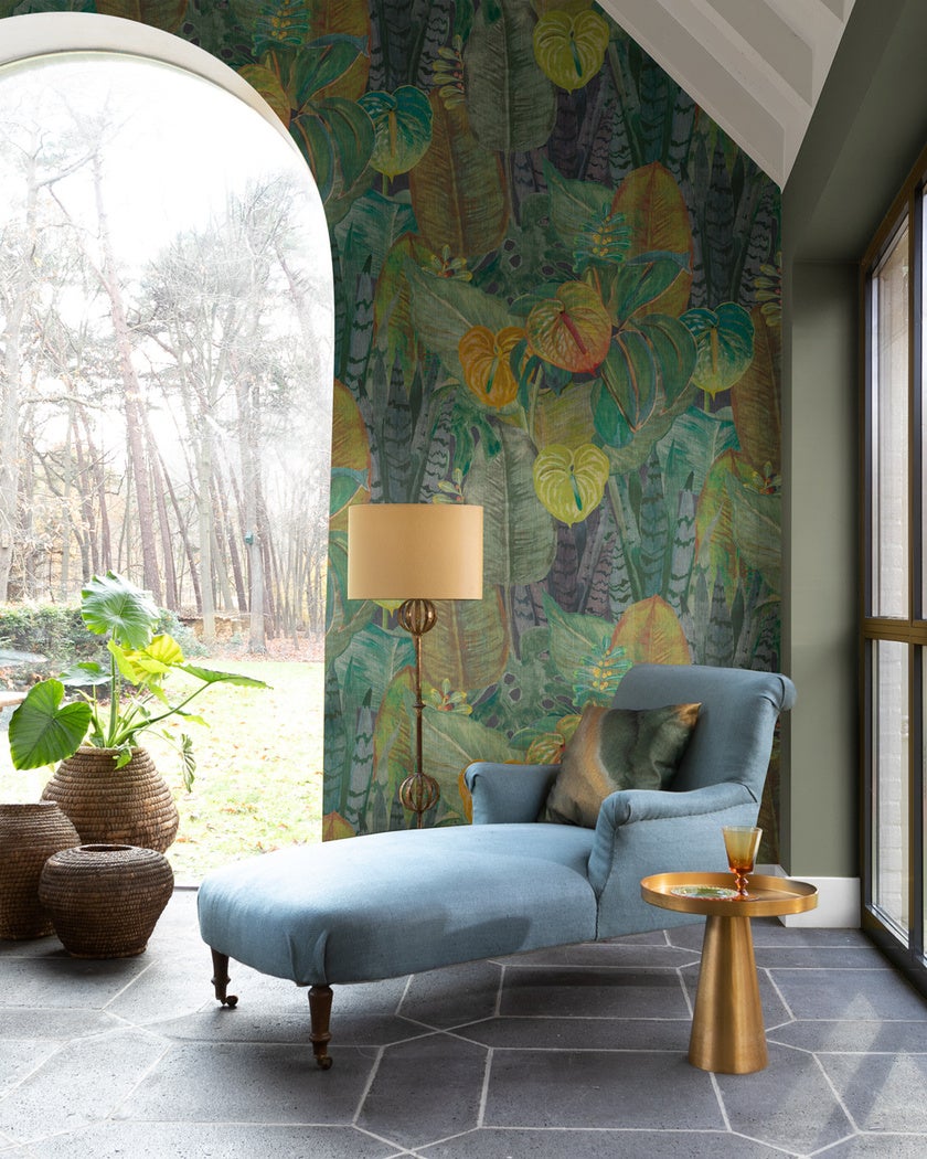 Tropical Mural, grön tapet