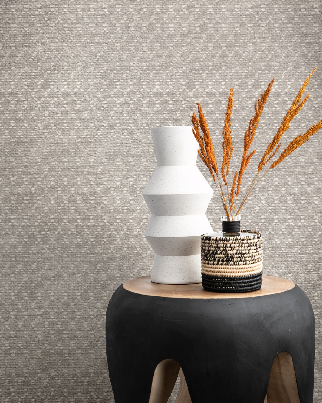 Ikat Textile, grå tapet